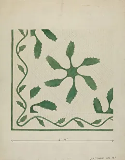 Appliqu And Xe9 Prints: Applique Coverlet, c. 1936. Creator: John R. Towers