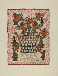 Beverly Chichester Prints: Applique Linen Panel, 1935 / 1942. Creator: Beverly Chichester