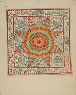 Applique & Patchwork Coverlet, 1935 / 1942. Creator: George Loughridge