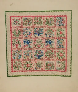 Appliqu And Xe9 Prints: Applique Quilt, 1935 / 1942. Creator: Marian Curtis Foster
