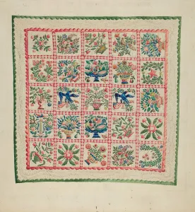 Applique Quilt, 1935 / 1942. Creator: Marian Curtis Foster