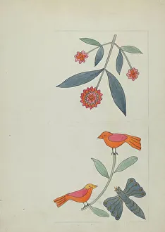 Quilt Prints: Applique Quilt, c. 1936. Creator: Mildred Prince