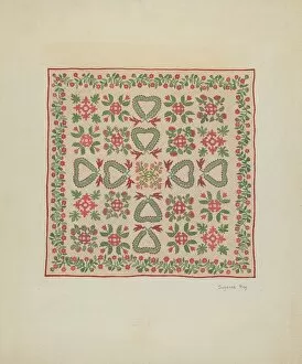 Heart Gallery: Applique Quilt, c. 1936. Creator: Suzanne Roy