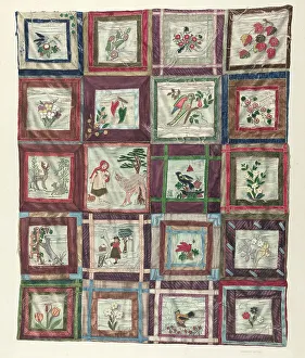 Embellished Prints: Appliqued Quilt, 1935/1942. Creator: Dorothea Bates