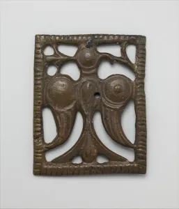 Cast Gallery: AppliquéPlaque with a Standing Eagle, Iran, 12th century. Creator: Unknown