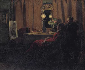 Ancher Michael Peter Prints: Appraising the Day's Work, 1883. Creator: Anna Kirstine Ancher