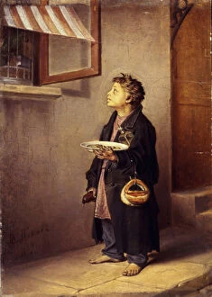 An Apprentice watching a parrot, 1865. Artist: Perov, Vasili Grigoryevich (1834-1882)
