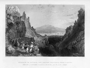 The approach to Antioch, the ancient Anathoth, from Aleppo, Turkey, 1841.Artist: CJ Bentley