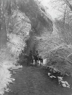 Riders Collection: Approaching winter-Apsaroke, c1908. Creator: Edward Sheriff Curtis