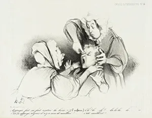 Pressing Prints: Appuyez fort, ça fait rentrer la bosse... 1838. Creator: Honore Daumier
