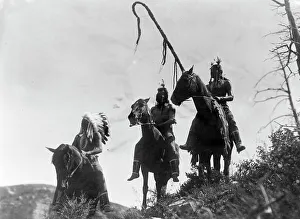 Apsaroke Prints: Apsaroke War Group, c1905. Creator: Edward Sheriff Curtis