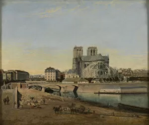 Notre Dame De Paris Gallery: Apse of Notre-Dame, seen from the Quai de la Tournelle, 1860