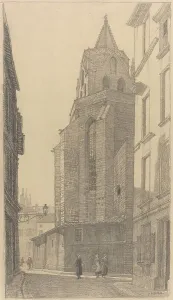 Frederick Landseer Maur Grigg Prints: Apse of St.-Didier, Avignon, 1922. Creator: Frederick Landseer Maur Griggs