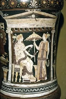 Penelope Gallery: Apulian Vase, Penelope Spinning Wool, c340 BC