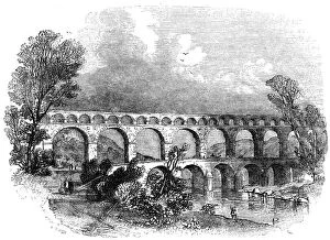 Aqueduct of Nimes at the Pont du Gard, France, 1886