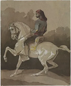 Arab on Horseback, 1800s. Creator: Horace Vernet (French, 1789-1863)