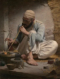 Workshop Prints: The Arab Jeweler, ca. 1882. Creator: Charles Sprague Pearce