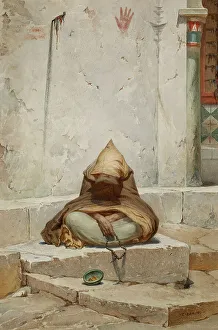 Hands In Lap Prints: Arab Mendicant in Meditation, c1860. Creator: Charles Camino
