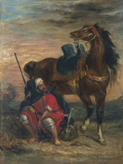 Eugène 1798 1863 Prints: Arab Rider. Artist: Delacroix, Eugene (1798-1863)