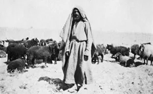 Arab shepherd, Kazimain area, Iraq, 1917-1919
