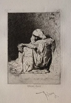 Arabe assis, les mains croisees sur les genous. Creator: Mariano Fortuny y Carbo (Spanish