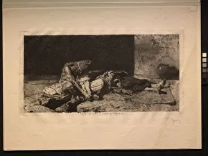 Arabe veillant le corps de son ami, 1866. Creator: Mariano Fortuny y Carbo (Spanish