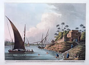 Luigi Mayer Prints: Arabian Summer House on the Canal of Menouf, Egypt, 1801 Artist: Thomas Milton