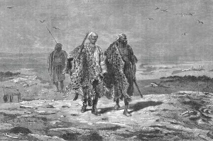 Chas Rathbone Low Prints: Arabs bringing skins to market; Journeyings in Mesopotamia, 1875. Creator: Unknown