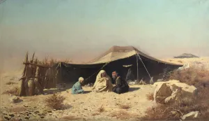 Arabs Gallery: Arabs in the desert. Koran Study. Artist: Vereshchagin, Vasili Vasilyevich (1842-1904)