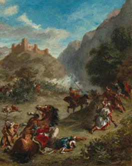 Arabs Gallery: Arabs Skirmishing in the Mountains, 1863. Creator: Eugene Delacroix