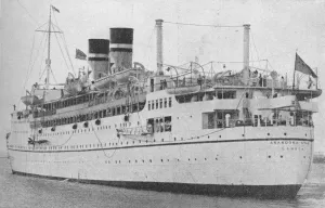 Cruise Ship Prints: The Arandora Star at the start of a peace time voyage, c1938 (1940)