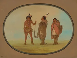 Arapaho Chief, His Wife, and a Warrior, 1861 / 1869. Creator: George Catlin