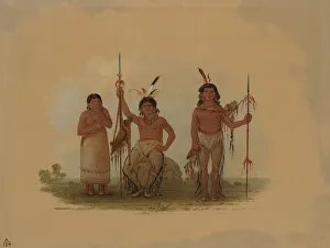 Arapaho Prints: Two Arapaho Warriors and a Woman, 1861 / 1869. Creator: George Catlin