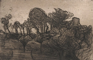 Pont Aven School Prints: Arbres et Toit (Trees and Roof), 1893