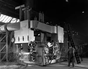 Arc furnace in operation, Sheffield, South Yorkshire, 1964. Artist: Michael Walters