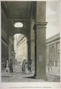 Arcade Prints: Arcade on the north front of the Royal Exchange, City of London, 1797