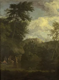 Glauber Johannes Prints: Arcadian Landscape with Diana Bathing, 1680-1726. Creator: Johannes Glauber