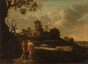 Arcadian Landscape with Herdsmen and Cattle, c.1630. Creator: Dirck Dalens