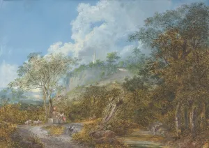 Arcadian Landscape with an Obelisk, 1785. Creator: Salomon Gessner Arcadian Landscape with an Obelisk, 1785. Creator: Salomon Gessner