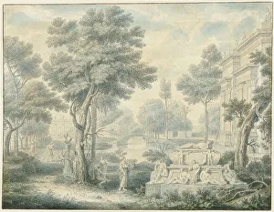 Arcadian landscape with a tomb, 1746. Creator: Louis Fabritius Dubourg