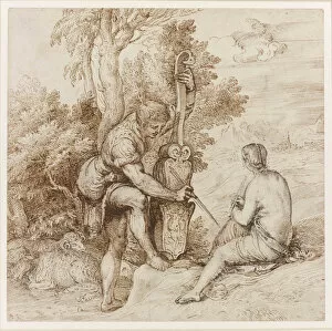 Two Arcadian Musicians in a Landscape