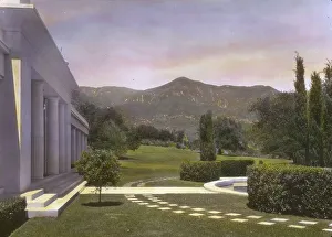 Arcady, George Owen Knapp house, Sycamore Canyon Road, Montecito, California, 1917. Creator: Frances Benjamin Johnston. Arcady, George Owen Knapp house, Sycamore Canyon Road, Montecito, California, 1917