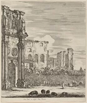 Colosseum Gallery: Arch of Constantine, 1656. Creator: Stefano della Bella