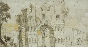 Swanevelt Herman Van Prints: Arch of Janus in Rome, c17th century. Creator: Anon
