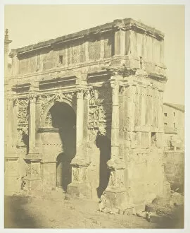 Albumen Print From And Gallery: Arch of Septimius Severus, c. 1857. Creator: Robert MacPherson