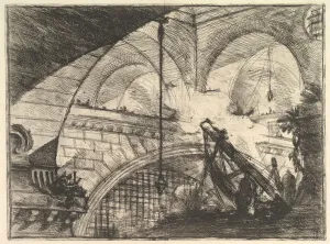 Torture Device Prints: The Arch with a Shell Ornament, from Carceri d invenzione (Imaginary Prisons), ca