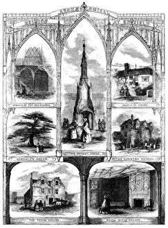 Market Cross Prints: Archaeological Relics at Enfield, 1858. Creator: Unknown