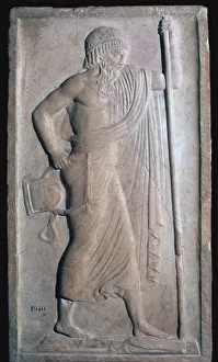 Archaic Roman relief of Apollo