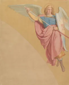 Eduard Jakob Von Steinle Prints: Archangel Drawing a Sword, 1825-86. Creator: Eduard von Steinle
