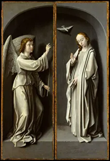 David Gerard Prints: Archangel Gabriel; The Virgin Annunciate, ca. 1510. Creator: Gerard David